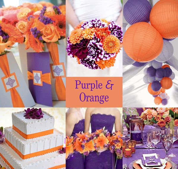 exemple de couleur de mariage purple et Orange