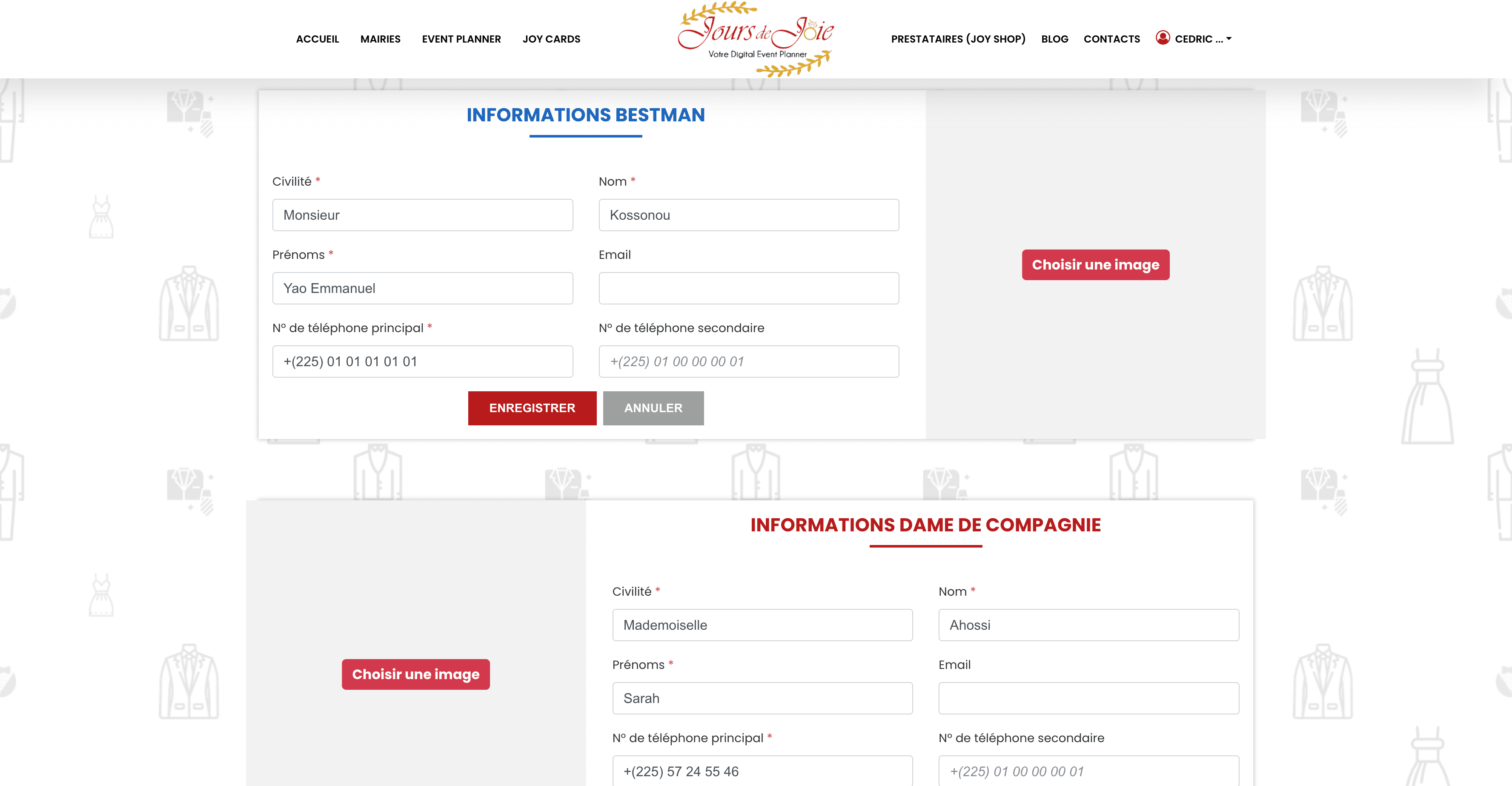 Rubrique de comités restreint dans jOURS DE JOIE