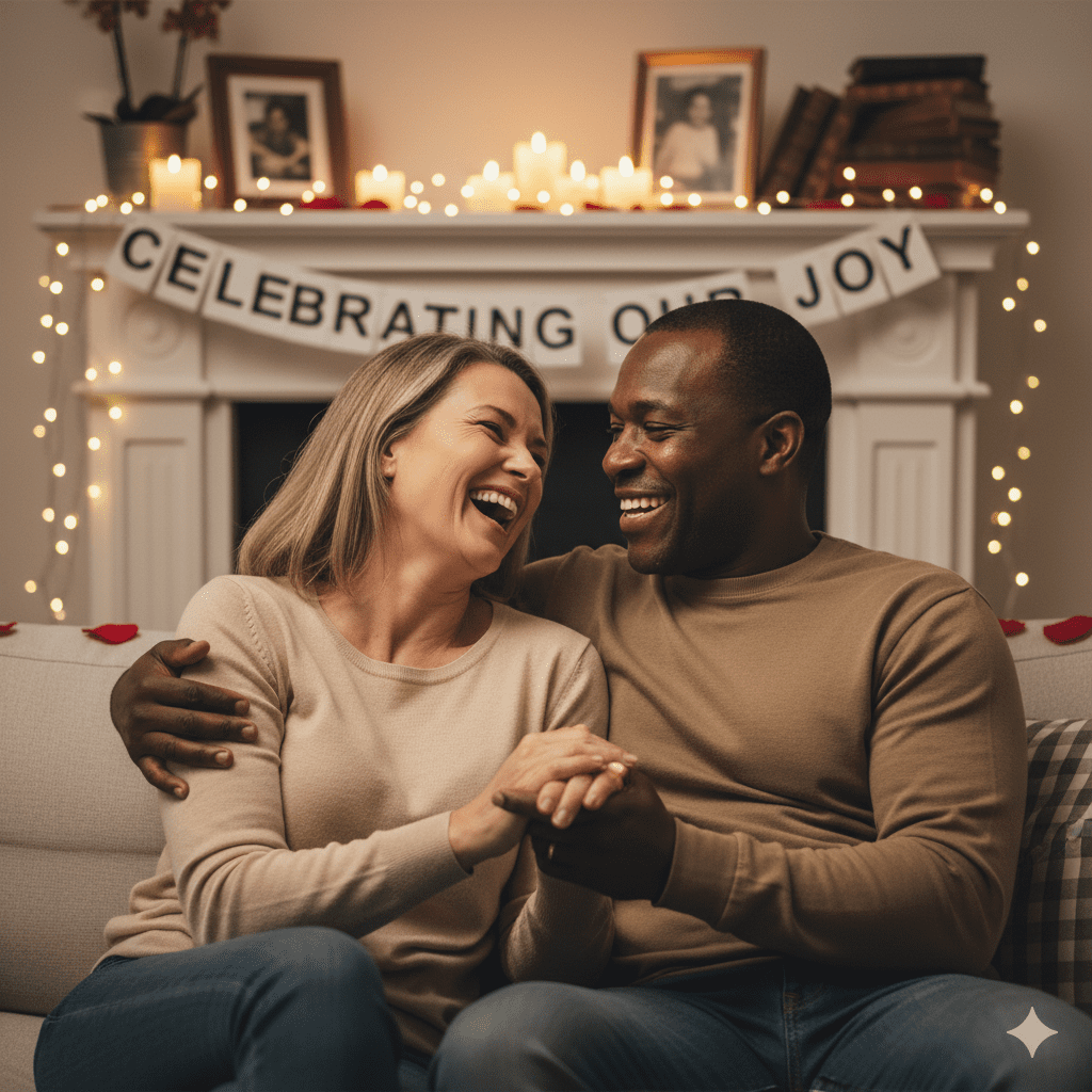 Couple heureux de reussir son mariage par le pouvoir créateur des mots