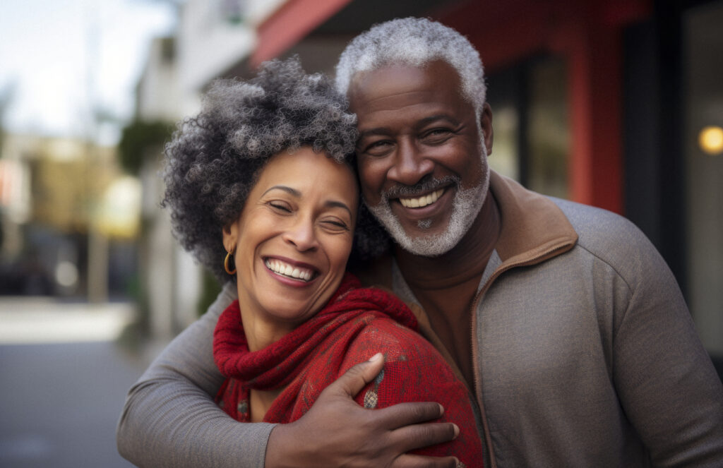 Couple heureux de reussir son mariage et ayant une direction commune